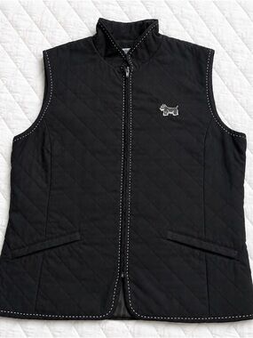 Tabi International Golf Quilted Full Zip Vest Black Scottie Dog Women’s M